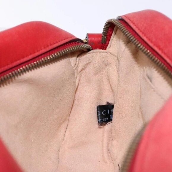GUCCI GG Marmont Shoulder Bag Leather Red Gold 447632 Auth sw1251 - Picture 13 of 16
